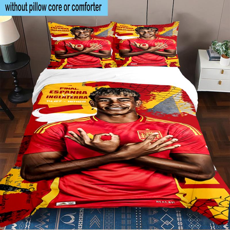 Set Biancheria da Letto 3 Pezzi Football Spirit Ya-mal, Include 1 Copripiumino e 2 Federe Perfetto per Camera da Letto, Dormitorio, Regalo di Natale per Fan