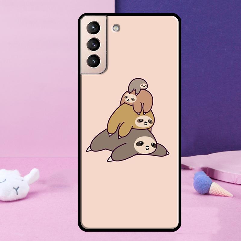 Sloth Cute Animal Phone Case For Samsung Galaxy S25 S24 Ultra S9 S10 S20 S21 S22 Plus S23 FE S24 FE Cover