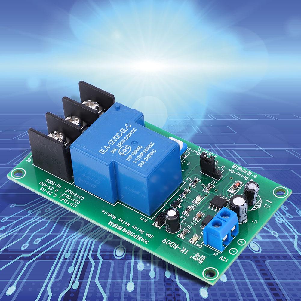 30A DC 12V Delay Timing Relay Module Delay Timer Board 0.15 Seconds Time Range