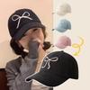 Spring Summer Solid Color Wide Brim Cap Big Head Circumference Baseball Cap Bowknot Embroidery Hat Outdoor Sun Protection Hat