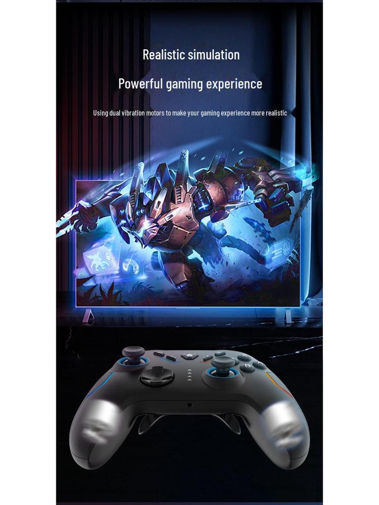 Cross-border RGB Glare Six-Axis Somatosensory Macro Editor Game Controller for PC, Android, and Switch