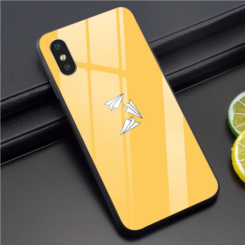 Glass Yellow Iphone Xs Max Case Yellow Aesthetic Tempered Glass