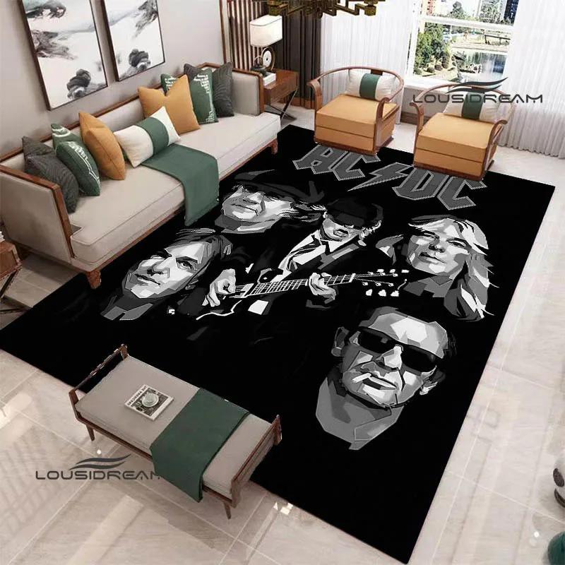 3D Rock Band AC/DC Printed Carpet Yoga Mat Non-slip Carpet Kitchen Mat Room Decor Carpets for Living Room Area Rug Birthday Gift