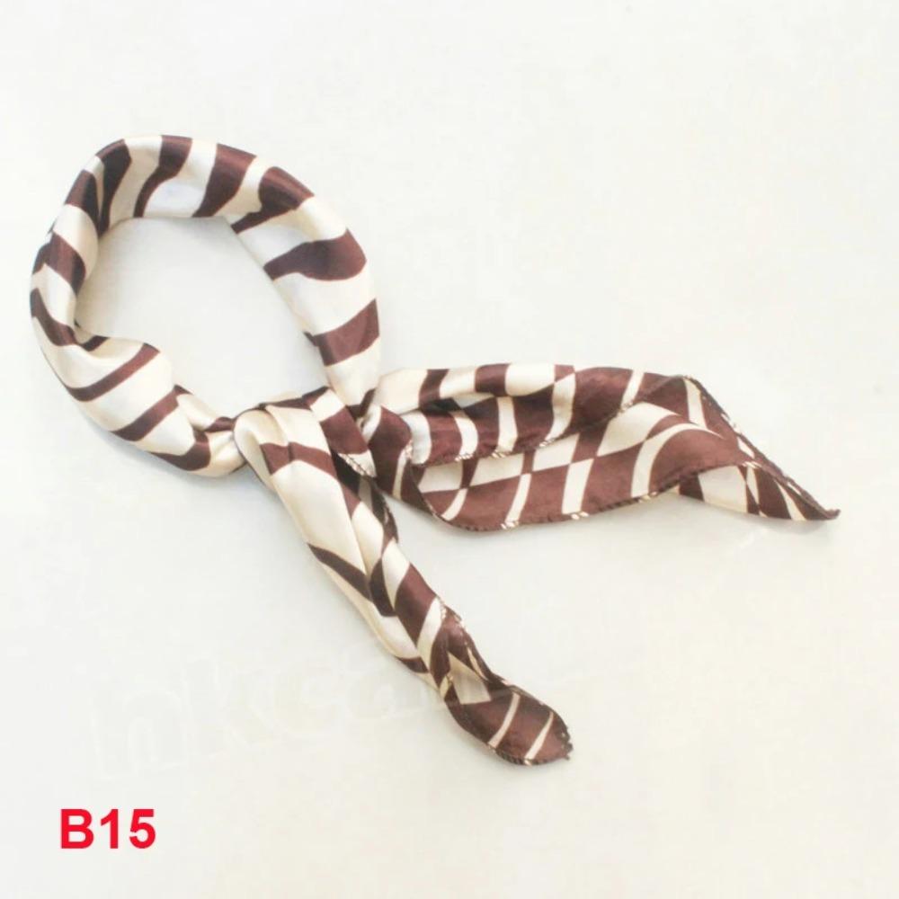 

Модные женские шарфы шелковый шарф Фуляр Роскошный шарф шейный платок 50 см дизайнерский шарф коричневый полоски зебры B015 кофейный