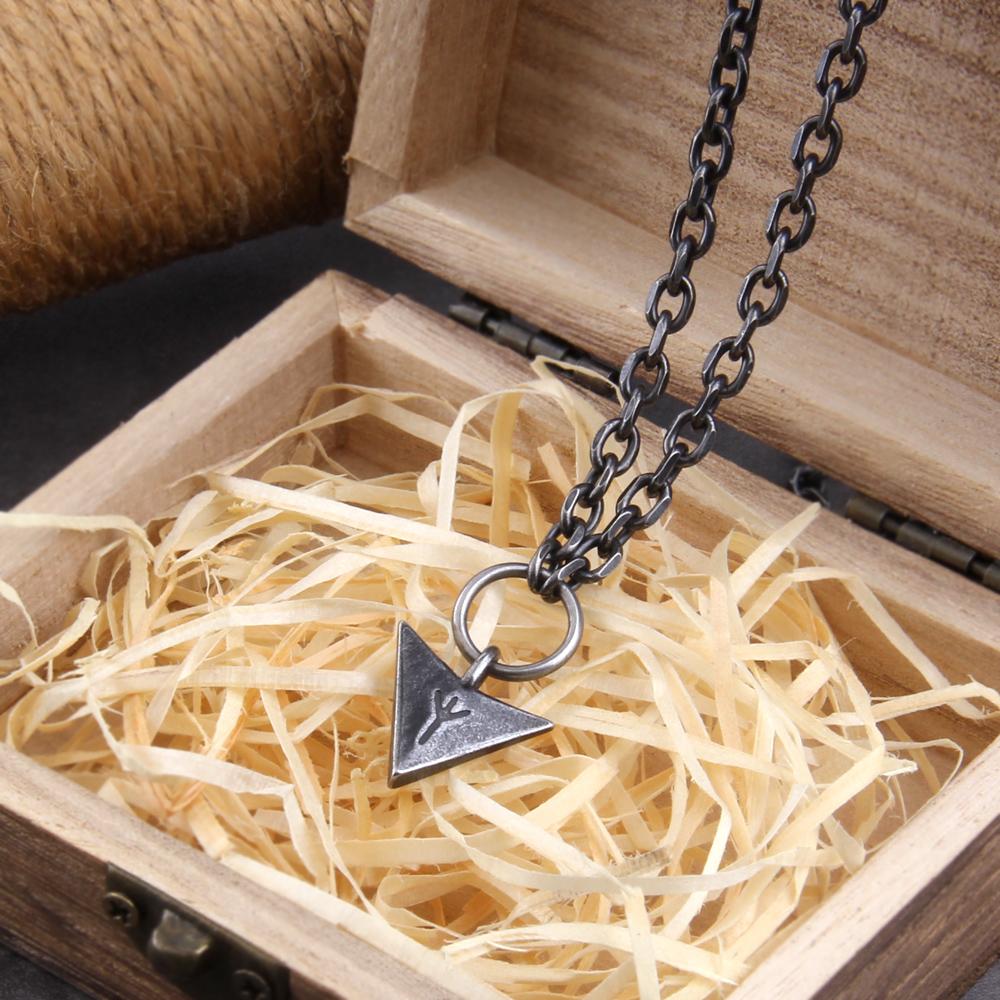 Colier Viking pentru Bărbați Oțel Inoxidabil Bijuterii Mitologie Nordică Pandantiv Amuletă Odin Colier Lance Vikingă