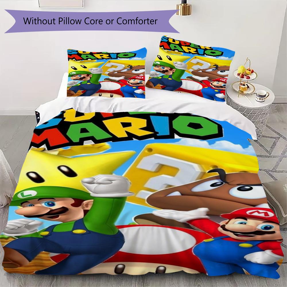 Super Mario Dodges Piranha Plants Bedding 1 Duvet Cover 2 Pillowcase Without Core Without Core Bedding Set Soft And Comfortable