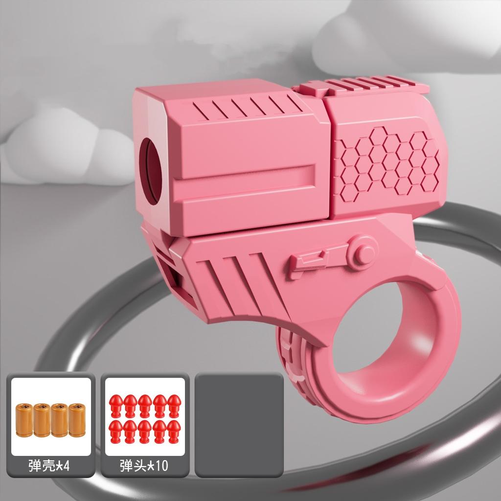 Mini Finger Ring Pistol Gun Shell Ejected Can Launch Soft Bullet Decompression Fidget Spinner Rotate Anxiety Stress Relief Toy