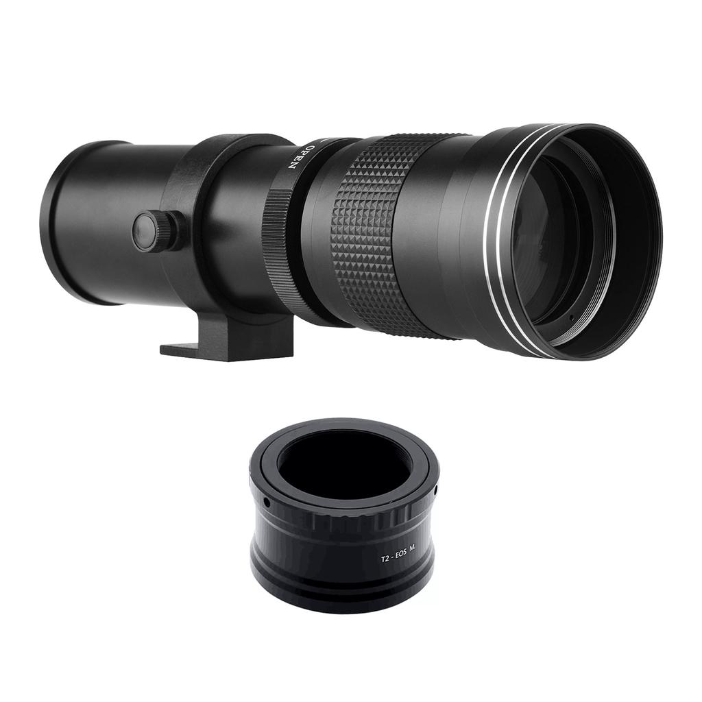 Camera MF Super Telephoto Zoom Lens F/8.316 420800mm T2 Mount with Mmount Adapter Ring 1/4