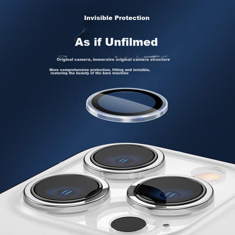 Pisen Lens Protector for Apple IPhone 15 Pro/15 Pro Max, Rear Camera Protection Film, HD Anti-Scratch Eagle Eye Protective Film, Transparent