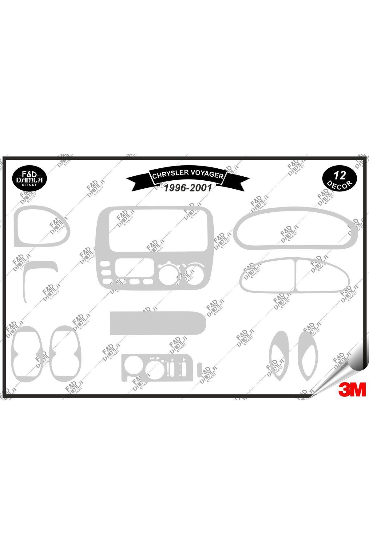 

Chrysler Voyager 1996-2001 Torpido Konsol Trim Göğüs Maun Kaplama Set 12 Parça Gümüş