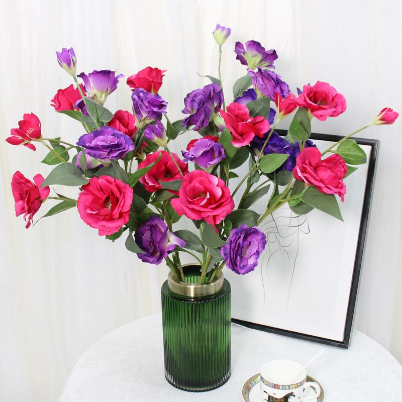 3 Branches 70cm Artificial Flower Trigeminal Eustoma Plants Room Home Decoration Fake Floral Wedding Photo Props Gifts