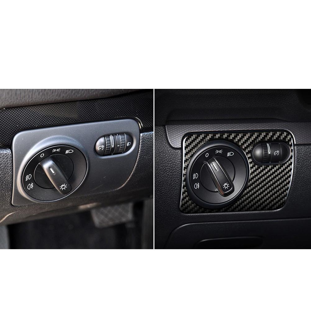 New Carbon Fiber Headlight Switch Control Frame Sticker Anti-scratch Easy To Install Stickers For VW Golf 6 R MK6 Scirocco 09-16