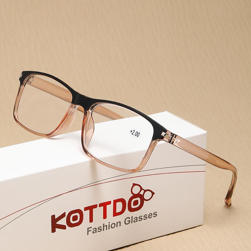 New Women Reading Glasses Retro High-Definition Anti Fatigue Prescription Eyeglasses Men Fashionable Resin Eyewear