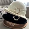 French High-grade Wool Hat with Small Brim, Fashionable and Elegant Woolen Autumn and Winter Hat, Retro Sunshade, Fisherman's Hair