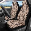 Bulopur Grey Leopard Print Auto Seat Cover for Men Women, Car Front Seats Accessories Interior Decor 2 Pcs Suit All Seasons Use