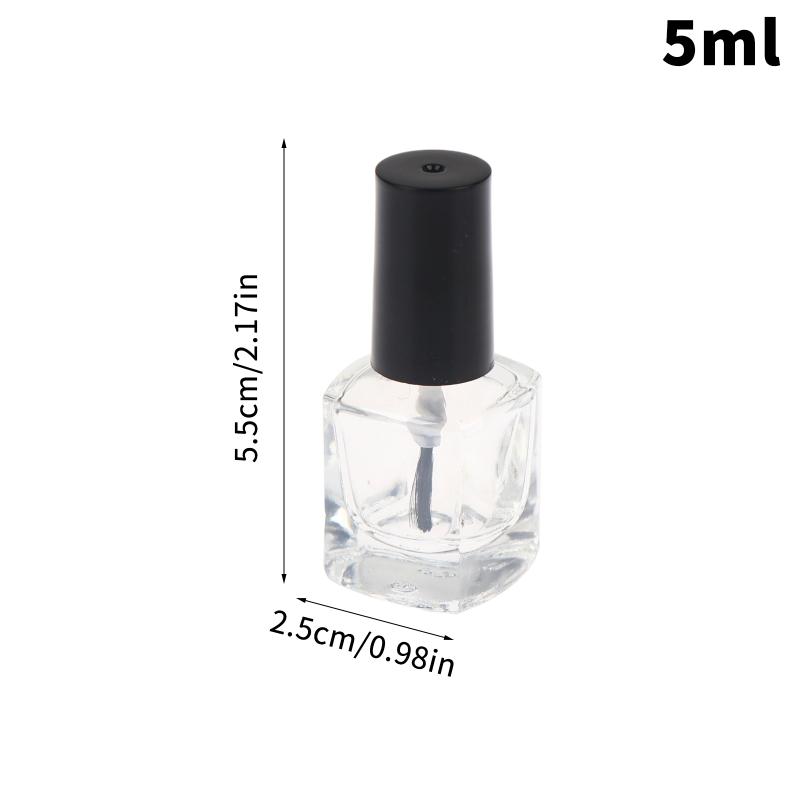 5/10/12/15Ml Empty Clear Glass Nail Polish Bottles With Brush Cap Refillable Containers For Nail Art Lip Golss Liquid Sample
