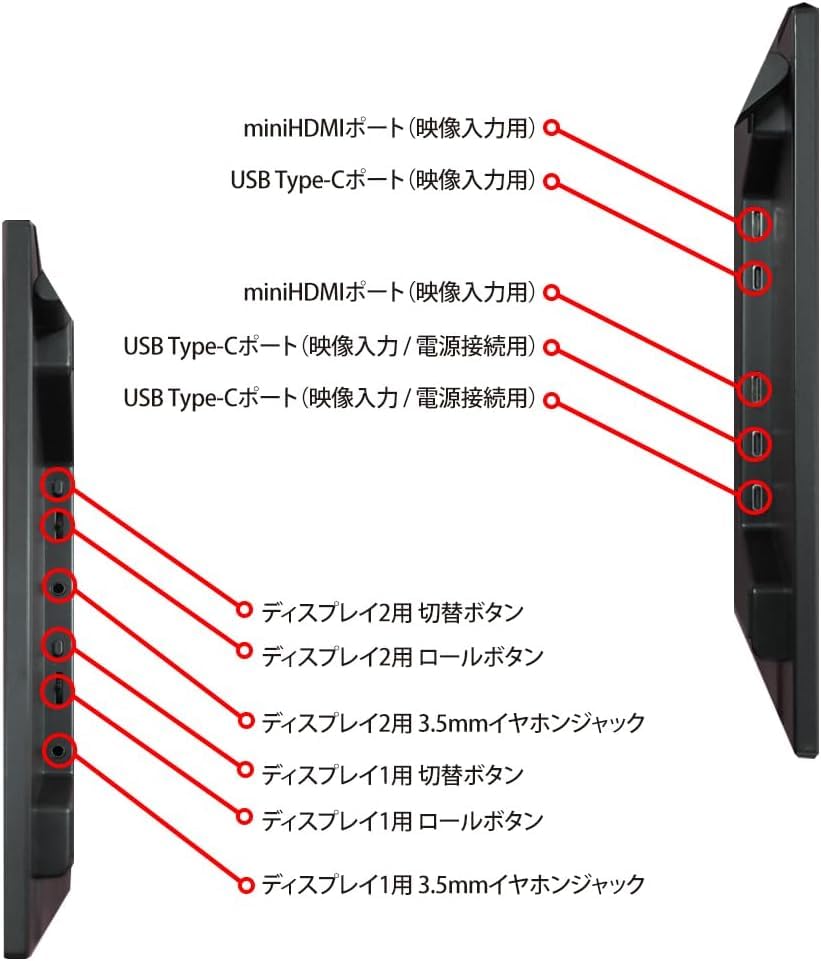 WINTEN Dual Monitor Gaming Monitor Mobile Monitor External Display 1080P FullHD IPS Panel Stand Speakers Compatible with 15.6-inch 2-Screen Non-Glare