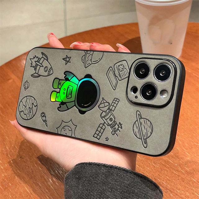 Ins Laser Astronaut Sterne Schmetterling Matte Leder Telefon Fall Für Iphone 14 13 12 11 Pro Max 14plus 14pro Stoßfest stoßstange Abdeckung