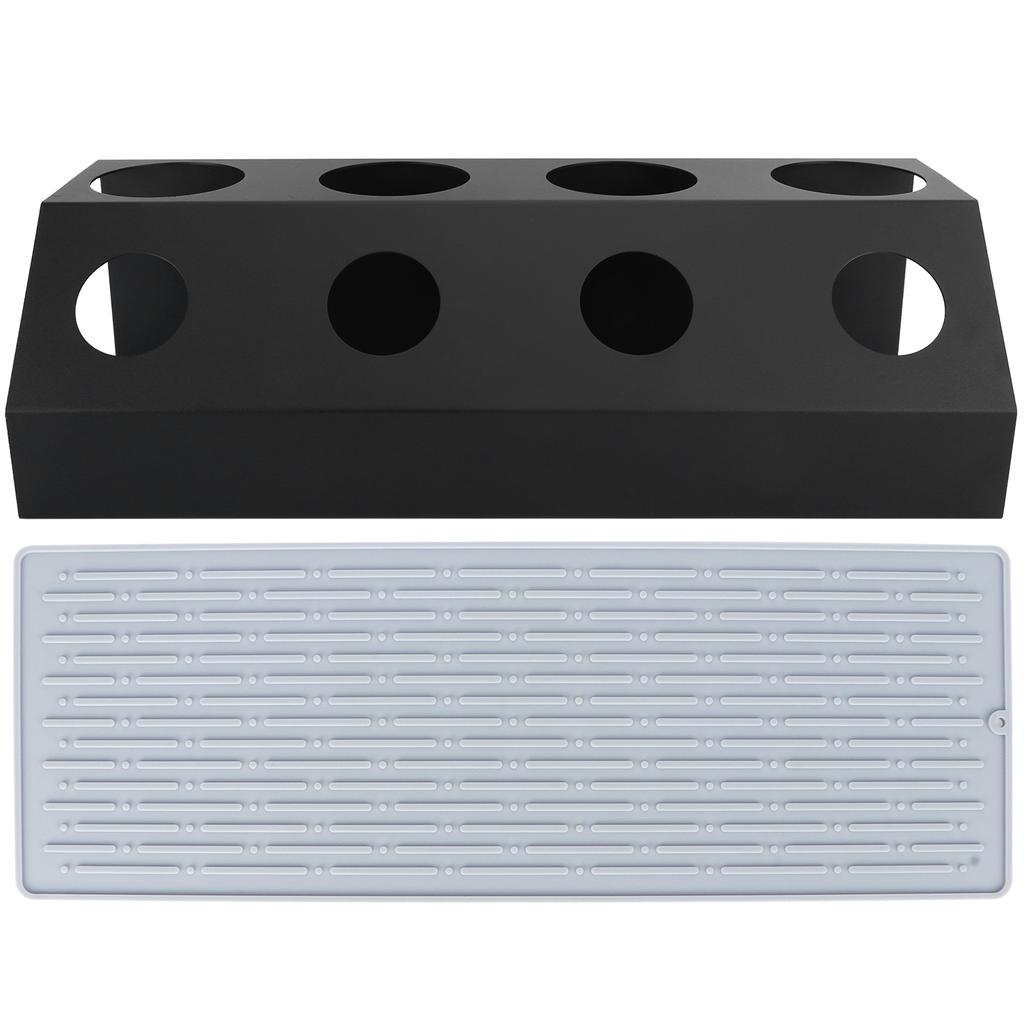 Soda-Flaschen-Trockengestell, 4 Löcher, Flaschen-Abtropffläche mit Abtropffläche für Küchenrestaurants