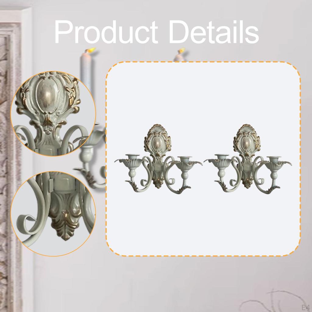 Candle Sconce Candelabra Retro Design Decorative Wall Holder Candlestick for Living