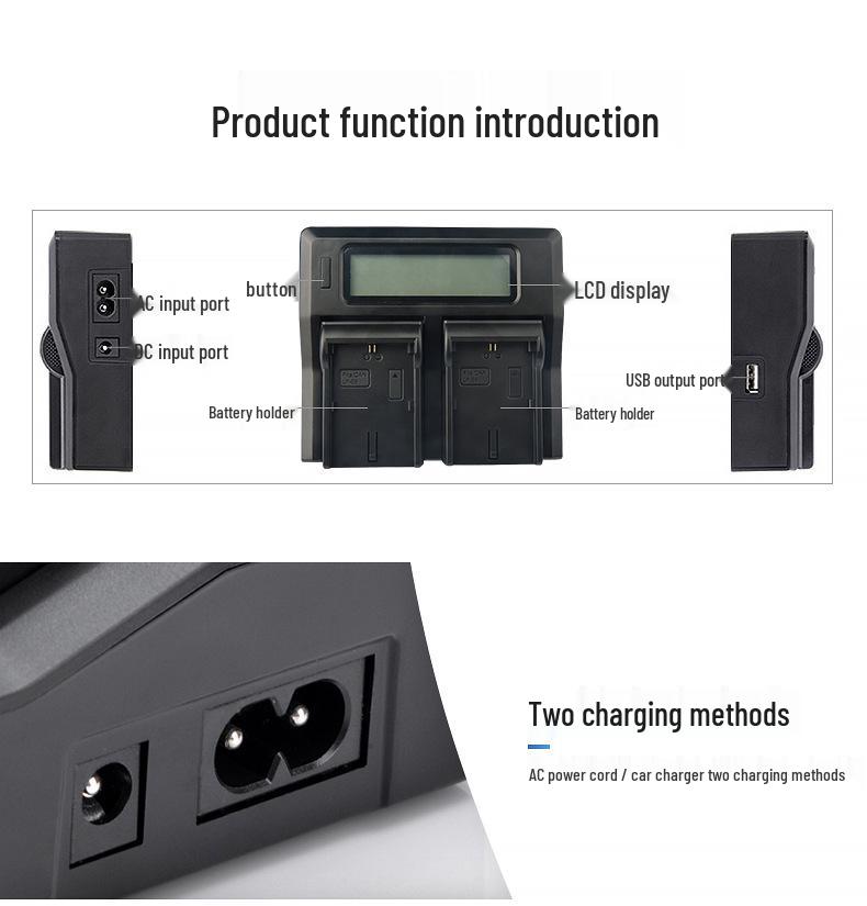 Fuyalin LPE6 Charger for Canon 6D, 80D, 5D2, 5D3, 6D2, 7D2, 90D, 5DSR.