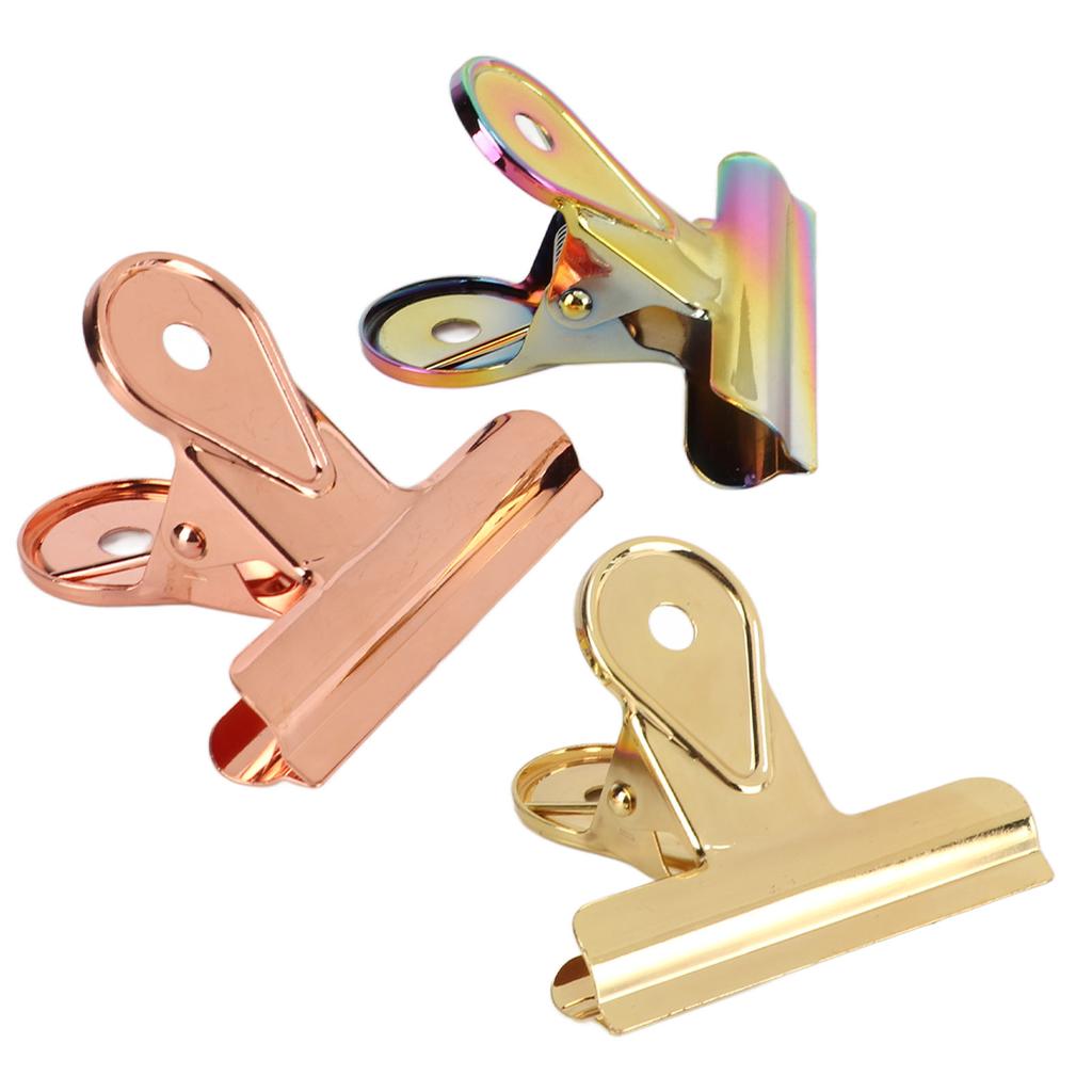3Pcs Elliot Folders 65mm Assorted Colors File Paper Clips for Office Home School