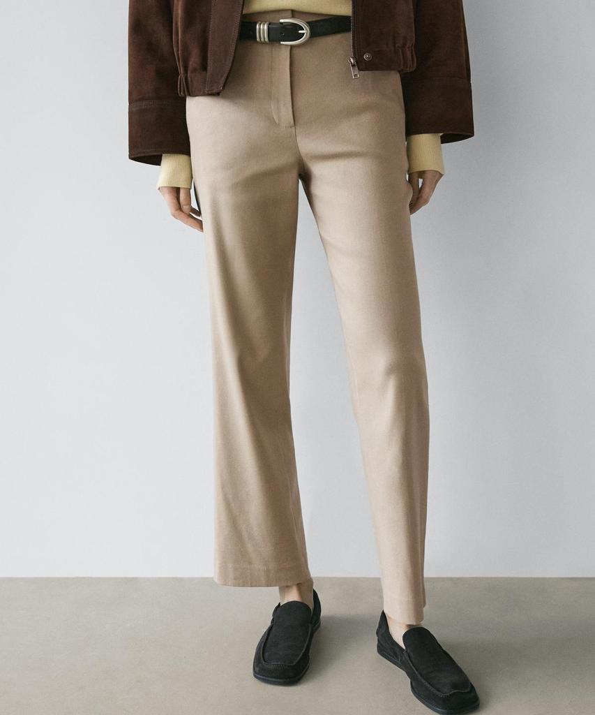 Masimodutti Straight Fit Linen Blend Pants