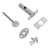 Silver Tube Well Lock With Screws Escutcheon Plates
