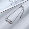 Fashion Minimalist Women Number 8 Bracelet Creative Heart Zircon Inlaid Gold Tone Jewelry Elegant Gift
