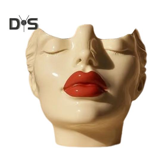 

Держатель для ручек с женским контуром, художественная ваза ручной работы в форме женской головы, минималистичный держатель для кистей для макияжа для дома, гостиной, книжной полки, декора