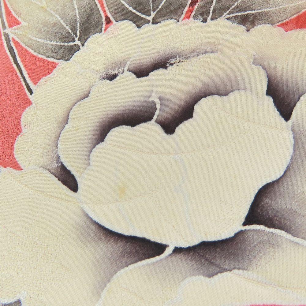 Used Vintage Japanese Kimono  Fabric Pure silk pink white