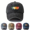Bright Heart-shaped Printed Baseball Cap with Retro Style, Suitable for Both Men and Women, Outdoor Leisure Travel Hat