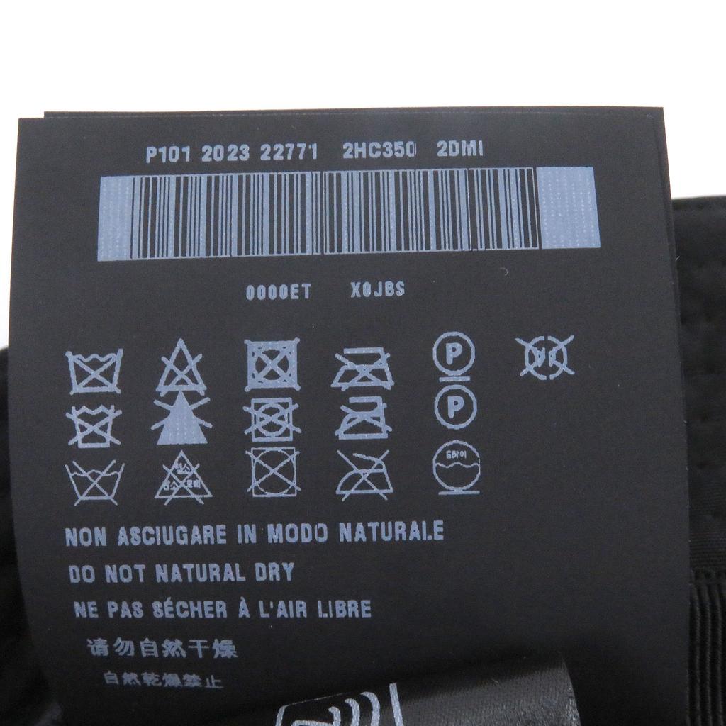 Excellent PRADA Hat Re-Nylon Triangle Logo Triangle Plate Bucket Black L 2HC350 Used