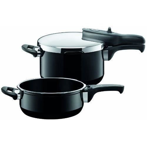 Pot set - silit - sicomatic t-plus duo - 4.5l and 3l - 3 cooking levels - induction compatible