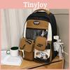 Blocked Color Sweet Letter Patter Student Backpack With Compartment Transparent