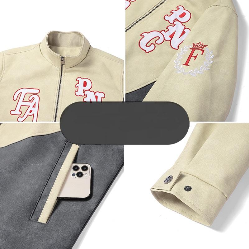 Pu Leather Jacket Men's Retro Motorcycle Suit Men's Leather Jacket PU Leather Jacket Loose Jacket