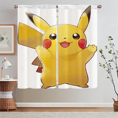 Chiffon Vorhang Raffhalter Pikachu Tentakel Jugendzimmer Vorhänge für Zimmer Luxus Vorhänge für Wohnzimmer im Angebot Jalousien Locken