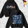 Disney Cartoon Print Autumn and Winter Hooded Sweater Crew Neck Long-sleeved Hoodie Loose Casual Style Suitable for Men Women