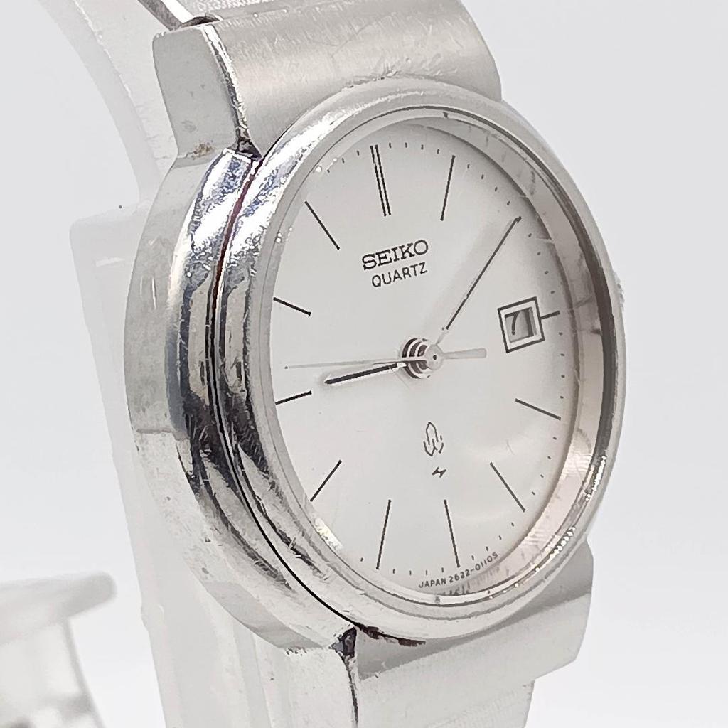 [USED] 371 Free Shipping Battery Replaced SEIKO Quartz Watch Silver