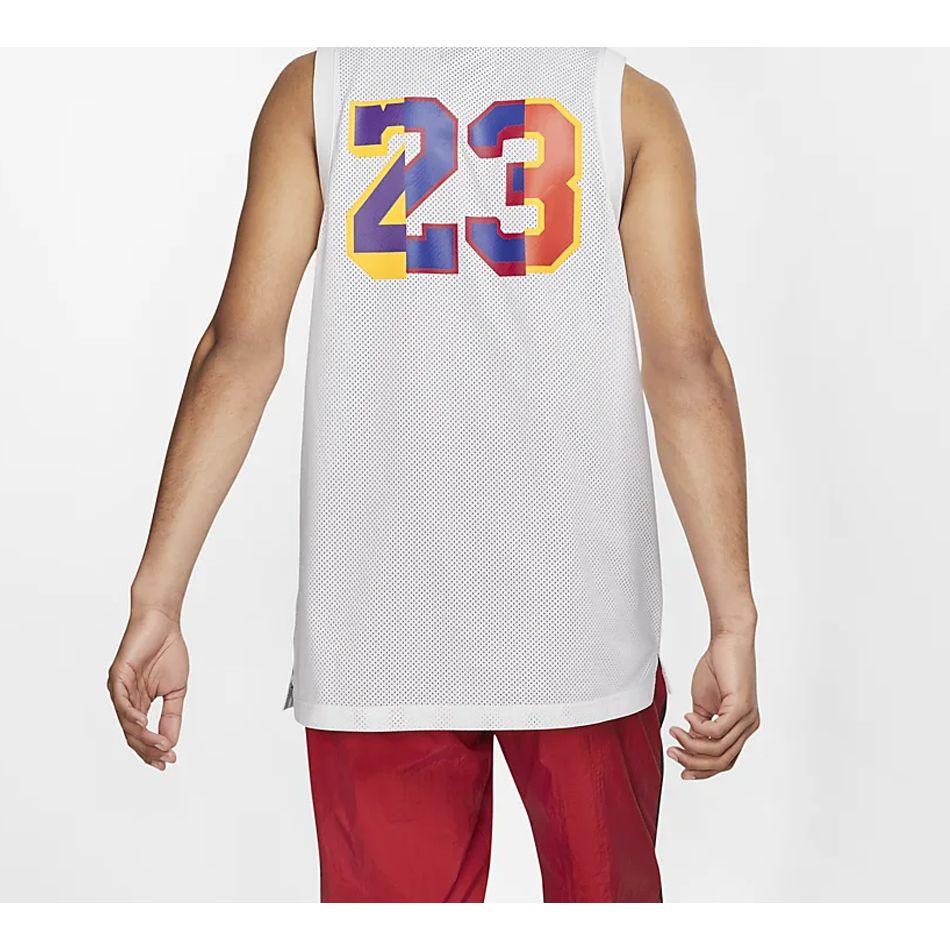 Jordan Rainbow Big Logo Basketball Jersey Sleeveless Vest Men Tops White AV0047-100