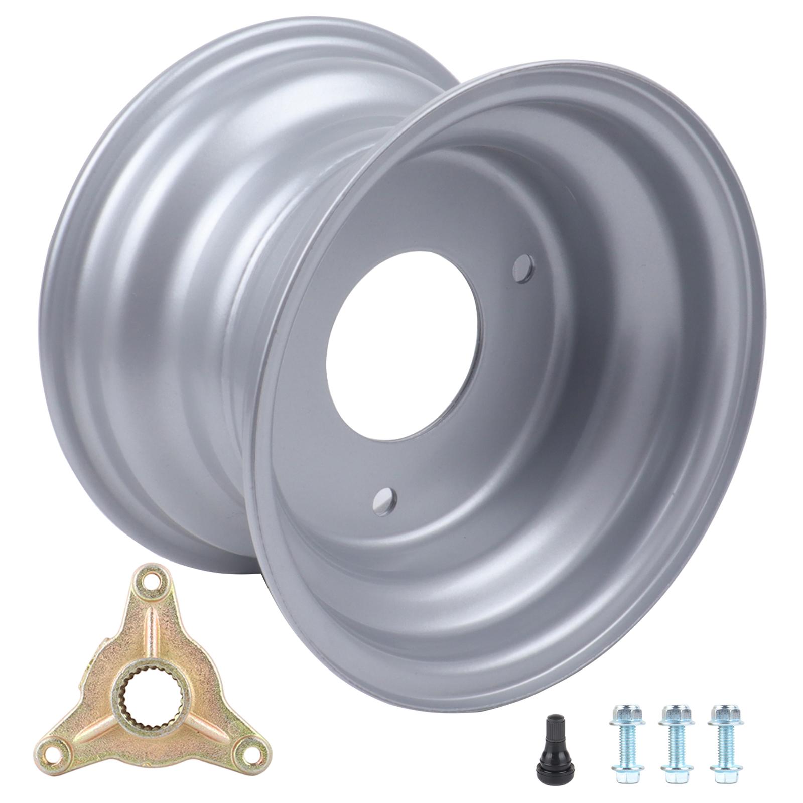 6 Inch Wheel Rim Easy Installation Go Kart Wheel Rim Enhanced Traction Aluminum Alloy 3 Holes 145/70-6 for Quad Dirt Bike