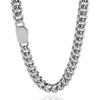 Custom Logo 12MM Cuban Link Necklace for Men Stainless Steel 18K Gold Hip Hop Chain Fine Jewelry