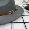 French Top Hat Men's Autumn and Winter Big Edge Hat Back Edge Felt Hat Panama Flat Edge Jazz Hat British Hat Wool Hat