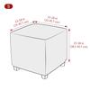 Square Elastic Ottoman Cover Polar Fleece Foot Stool Covers Stretch Footrest Slipcovers House Pouf Furniture Protector