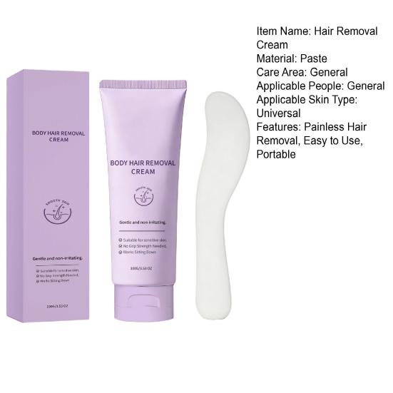 100G Crema Depilatoria Senza Dolore Azione Rapida Idratante Delicata Depilatore Crema Depilatoria per Viso Corpo Gambe Braccia Ascelle Linea Bikini