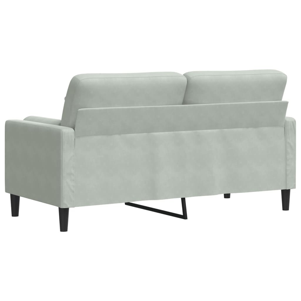 Vidaxl 2-Osobowa Sofa Z Poduszkami, Jasnoszara, 140 Cm, Aksamit