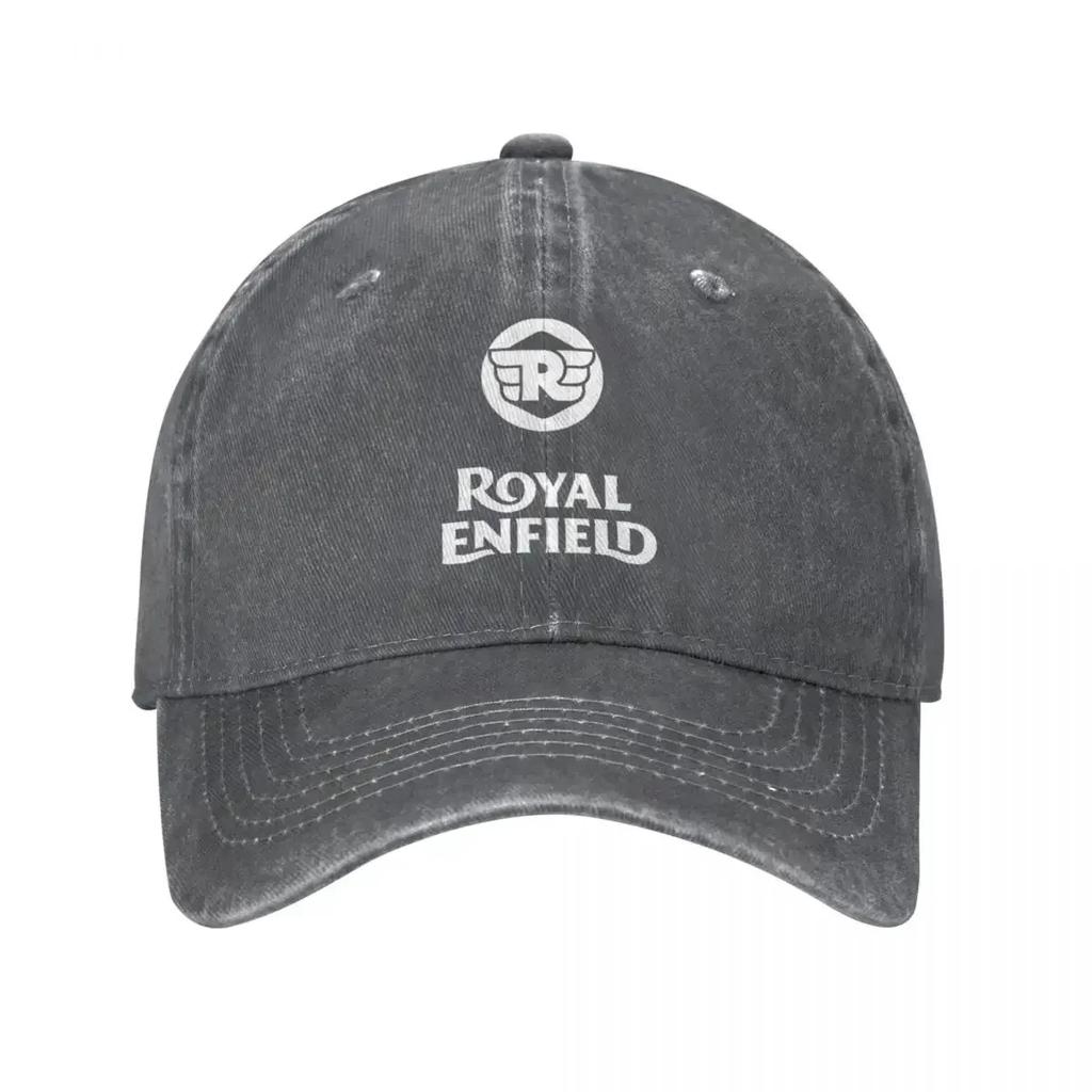 Royal Enfields Logo Baseball Caps Vintage Distressed Denim Motorcycle Race Snapback Cap Unisex Outdoor Summer Adjustable Fit Hat