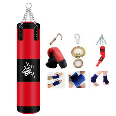 Boxerský pytel 4ft Neplněný Těžký boxovací pytel Sparring Training Sandbag s rukavicemi na ruce a zápěstí a