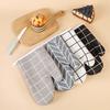 1PC gray single cotton and linen baking microwave oven heat-resistant gloves, heat-resistant kitchen insulation