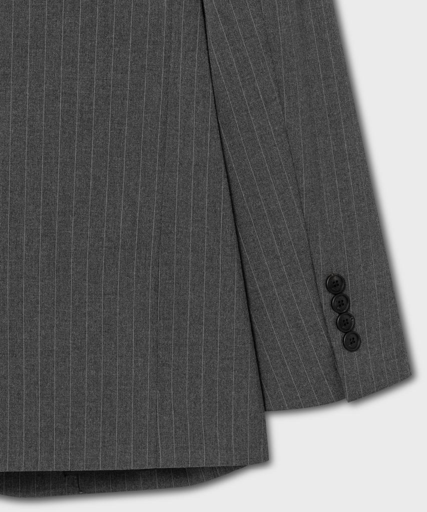 Nonblank Striped Semi-Overfit Blazer_Dark Grey